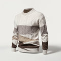 Block Stripe Cable Knit Sweater