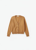 Cashmere-Cotton Blend Cardigan - Camel