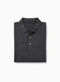 Fine Gauge Merino Wool Polo - Charcoal